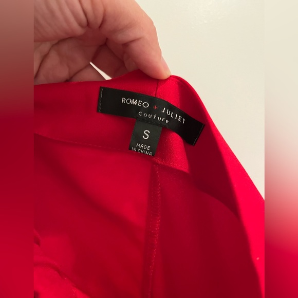 Romeo + Juliet Couture 3/4 Sleeve Off-the-Shoulder Ruffle Mini Dress Size S Red - Picture 5 of 10